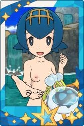 1girls blue_eyes blue_hair female lana_(pokemon) looking_at_viewer naked naked_female nude nude_female pokemon pokemon_masters pokemon_masters_ex pokemon_sm pokemon_usm posing_for_picture posing_for_the_viewer reaching_out reaching_towards_viewer saucemon7 self_upload solo solo_female solo_focus