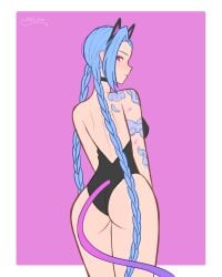 catgirl jinx_(league_of_legends) presenting_ass shio_aw