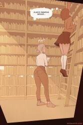 1boy 1futa library page_3 skemantis skirt tagme