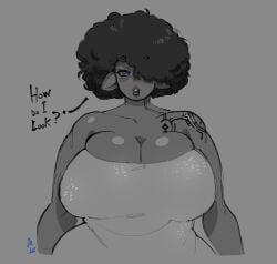 afro big_breasts dark-skinned_female dress layla_(mister_blueee) mister_blueee safe