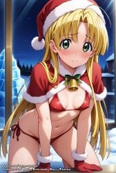 ahoge ai_generated asia_argento blonde_hair female green_eyes hell-pantsu high_school_dxd long_hair small_breasts solo