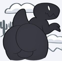 birdvian cactus clouds dinosaur dinosaur_(google_chrome) dinosaur_tail google google_chrome gray_body no_irises tail