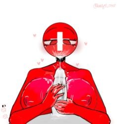 1boy 1boy1girl 1female 1girl 1girls anon anonymous anonymous_character anonymous_male areolae big_breasts breasts countryhumans countryhumans_edit countryhumans_girl cum cum_on_body cum_on_breasts cum_on_face female female_focus huge_breasts kak0yt0_chel_style red_eyes red_skin switzerland_(countryhumans) tagme