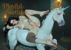 ai_generated anus armpits ass black_hair breasts collar completely_nude earrings female inviting_to_sex light-skinned_female looking_at_viewer nipples nude playfulslothh purple_eyes pussy solo spread_legs spread_pussy the_witcher_(series) the_witcher_3:_wild_hunt unicorn yennefer