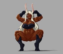 boku_no_hero_academia bowlegged dark-skinned_female flexing flexing_arms miruko mister_blueee my_hero_academia tagme tounge_out wink