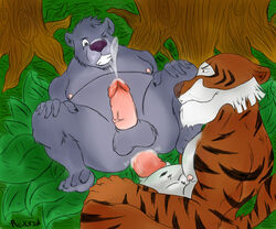 2boys anal anthro baloo bear cum disney feline fur furry gay male male_only no_humans penis sex shere_khan the_jungle_book tiger yaoi