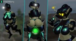 1girls 2024 3d big_butt blurry_background breasts butt_markings combine crabofgarry deviantart half-life half-life_2 insignia joints marking mechanical robot robot_girl robot_humanoid shield_scanner_(crabofgarry) solo_female solo_focus