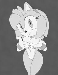 amy_rose breasts featureless_breasts featureless_crotch female furry groping_own_breast groping_own_breasts robobodraws sega sonic_(series) sonic_the_hedgehog_(series)