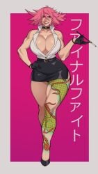 2d alternate_costume big_breasts blue_eyes breasts busty cleavage female female_focus female_only final_fight hourglass_figure pink_hair poison_(final_fight) street_fighter tagme wide_hips zpark