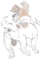 1boy anus balls canine disney dodger dog domestic_dog feral gdane male male_only mammal oliver_and_company rough_sketch sketch solo tail testicles