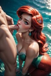 ai_generated ariel blowjob dick disney from mermaid shoulders_forward sucking the_little_mermaid