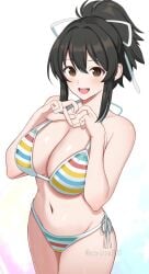 1girls asuka_(senran_kagura) bare_arms bare_belly bare_chest bare_hands bare_hips bare_legs bare_midriff bare_navel bare_shoulders bare_skin bare_thighs belly belly_button bikini bikini_bottom bikini_only bikini_top birthing_hips black_hair black_hair_female blue_bikini blue_bikini_bottom blue_bikini_top blue_string_bikini blue_swimsuit blue_swimwear breasts brown_eyes brown_eyes_female bust_cup busty busty_female busty_girl child_bearing_hips cleavage collarbone curvaceous curvaceous_body curvaceous_female curvaceous_figure curvaceous_hips curvy curvy_body curvy_female curvy_figure curvy_hips dot_nose elbows exposed_arms exposed_belly exposed_chest exposed_hips exposed_legs exposed_midriff exposed_navel exposed_shoulders exposed_skin exposed_thighs fair_skin female female_focus female_naked female_only fertile_hips fingernails fingers green_bikini green_bikini_bottom green_bikini_top green_string_bikini green_swimsuit green_swimwear groin hair_between_eyes hair_ribbon hair_tie half_naked half_nude heart_hands high_ponytail high_resolution highres hourglass_figure large_breasts lean_body lean_figure legs light-skined_female light-skinned light-skinned_female light_skin light_skin_female light_skinned light_skinned_female long_hair looking_at_viewer midriff naked naked_female naked_woman narrow_waist navel nude nude_female nudity open_mouth open_mouth_smile parted_lips partially_naked ponytail red_bikini red_bikini_bottom red_bikini_top red_string_bikini red_swimsuit red_swimwear ribbon semi_nude senran_kagura senran_kagura_new_link short_ponytail shoulders side-tie_bikini sidelocks simple_background slender_body slender_waist slim_girl slim_waist smile smiley_face smiling smiling_at_viewer smooth_skin solo standing string_bikini striped_bikini striped_bikini_bottom striped_bikini_top striped_string_bikini striped_swimsuit striped_swimwear surippa1010 swimsuit swimwear thick_thighs thighs thin_waist tongue upper_body upper_teeth v-line white_background white_bikini white_bikini_bottom white_bikini_top white_hair_ribbon white_hair_tie white_ribbon white_string_bikini white_swimsuit white_swimwear wide_hips