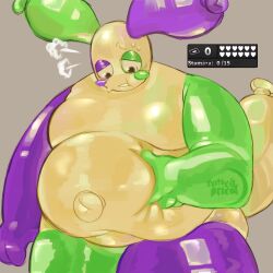 balloon belly_button belly_expansion dandy's_world fat fat_male gameplay_mechanics inflated_belly inflation living_inflatable looey_(dandy's_world) male_only overweight overweight_male rottedpriest weight_gain