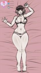 2019 bra breasts cameltoe cleavage ela_(rainbow_six) female female_only hat law-zilla laying_down looking_at_viewer lying_on_back rainbow_six rainbow_six_siege sketch thighs tom_clancy underwear