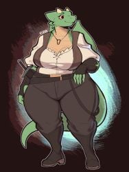 1girls anthro big_breasts blouse busty busty_female chubby chubby_anthro chubby_female cleavage cleavage_cutout clothed clothed_female clothing dragon dragon_girl dragon_horns fantasy fully_clothed fully_clothed_female marilin_(inkplasm) nipples_covered thick thick_ass thick_legs thick_thighs thighs welwraith