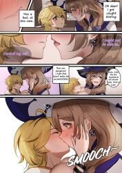 1boy 1girls aether_(genshin_impact) color drawing hans-kun horny_female lisa_(genshin_impact) mihoyo sex straight taller_girl wholesome