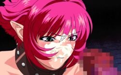 00s 1boy 1girls animated blush cala censored collar cum cum_in_mouth cum_on_face ejaculation facial game_cg magenta_hair maranello monster penis pink_hair sogna tears viper_(series) viper_rsr