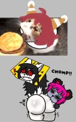 ! ass bite bubble_butt catwitch_(xarop77) domestic_cat feline grey_background smacking_ass tagme tonguelycheeoff twitter_username xarop77
