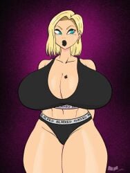 android_18 blacked blacked_clothing blonde_hair blue_eyes cuckold dark-skinned_male dragon_ball dragon_ball_super dragon_ball_z huge_breasts interracial pranky qos qos_clothing qos_tattoo queen_of_spades queen_of_spades_symbol queen_of_spades_tattoo sportswear tattoo wide_hips