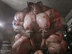3d deathclaw fallout female female_deathclaw huge_muscles larger_female lownart muscular muscular_female muscular_thighs taller_girl thick_thighs