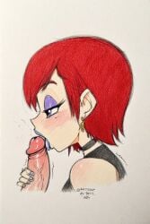 ai_generated blowjob drawing flaky_(htf) happy_tree_friends human