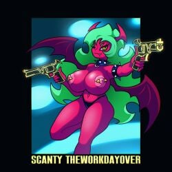 1girls big_breasts demon demon_girl demon_humanoid female female_focus female_only humanoid looking_at_viewer nipples panty_&_stocking_with_garterbelt red-skinned_female red_body red_skin scanty_daemon theworkdayover thick_thighs voluptuous voluptuous_female
