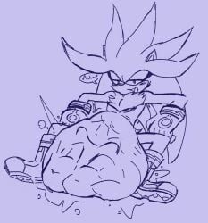 after_vore anthro belly big_belly blush duo hi_res male male_pred oral_vore orangec1rcles same_size_vore sega silver_the_hedgehog sonic_(series) sonic_the_hedgehog_(series) stomach_bulge vore