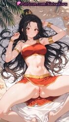 1girls 2025 ai_generated anus arm_up armband armlet armpit armpits arms_up avatar_the_last_airbender azula bare_shoulders barefoot black_hair blush bracelet breasts crop_top feet foot_fetish genitals hi_res highres jewelry long_hair looking_at_viewer lying medium_breasts midriff natsuyoru navel nickelodeon no_panties on_back orange_eyes parted_lips patreon pussy pussy_juice skirt solo spread_legs stomach thighs tight_pussy uncensored vagina very_long_hair voluptuous voluptuous_female