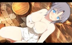 blue_eyes huge_breasts senran_kagura thick_thighs yumi_(senran_kagura)