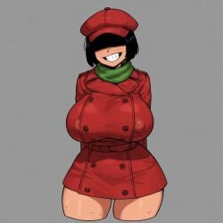 ai_generated big_breasts dress fallout fallout_4 piper_wright smile srimbievil58 thick_thighs video_games