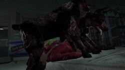 1girls 2boys 3d anal animated blender blowjob brown_hair canid canine canine canine_genitalia canine_penis capcom cerberus_(resident_evil) claire_redfield clothed clothed_sex clothing cum cum_in_ass cum_in_mouth cum_in_pussy darktronicksfm deep_blowjob deepthroat face_fucking female_penetrated gangbang grabbing_own_breast knot light-skinned_female long_hair male/female male_penetrating male_penetrating_female oral oral_sex resident_evil_2 resident_evil_2_remake sound spitroast tagme tied_hair tongue_out video video_game_character zombie zombie_dog