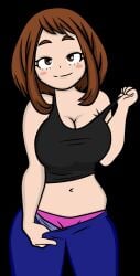 1girls my_hero_academia ochako_uraraka solo teasing vanilladream34