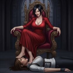 ada_wong ai_generated claire_redfield defeated defeated_heroine dominant dominant_female domination foot_fetish foot_focus foot_lick foot_play foot_worship mind_break resident_evil resident_evil_2 submission submissive submissive_female