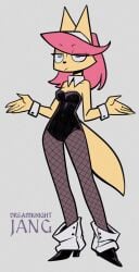 blue_eyes boots breasts dreamknightjang furry leotard oc pink_hair tagme tail tights yellow_fur
