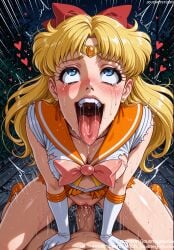 1boy 1girls ahe_gao ai_generated bangs bishoujo_senshi_sailor_moon blonde_hair blue_eyes blue_sailor_collar blush bodily_fluids bow bowtie breasts choker cleavage clothed_sex clothing cowgirl_position crown earrings elbow_gloves english_language english_text female footwear fucked_silly genital_fluids gloves hair_ornament hairbow heart heart-shaped_pupils jewelry jousneystudio legwear loli long_hair magical_girl male male_pov medium_breasts minako_aino nakadashi navel night nipples nude on_top open_mouth orange_sailor_collar orange_skirt outdoors penis pink_bow pleated_skirt pussy pussy_juice red_bow rolling_eyes sailor_collar sailor_venus saliva school_uniform semen serafuku sex shirt skirt solo_focus spread_legs straddling straight sweat symbol-shaped_pupils tears teeth text thighs tongue tongue_out torn_clothes uniform uvula vagina vaginal_juices vaginal_penetration veins veiny_penis white_gloves