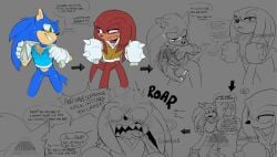 andromorph anthro blush bodily_fluids cuntboy dialogue gay genital_fluids genitals hi_res intersex intersex/male knuckles_the_echidna male pussy sega somedivs sonic_(series) sonic_the_hedgehog sonic_the_hedgehog_(series) speech_bubble vaginal_fluids yaoi