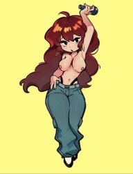 auburn_hair bad_edit bare_breasts benzbt big_breasts breasts bucle dance edit fnf fnf_mod friday_night_funkin friday_night_funkin:_funkadelix friday_night_funkin_mod funkadelix_girlfriend_(friday_night_funkin) girlfriend_(friday_night_funkin) nude painted_nails