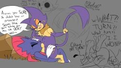 2023 absurd_res animal_genitalia animal_penis anthro anthro_on_anthro anthro_penetrated anthro_penetrating anthro_penetrating_anthro anthrofied balls big_pupils blade bodily_fluids chaokocartoons cheek_bulge closed_eyes cum cumshot cute_fangs digitigrade dilated_pupils duo ejaculation english_text falling fangs felid feline feline_genitalia feline_penis generation_4_pokemon generation_5_pokemon genital_fluids genitals green_eyes hi_res irrumatio kerchief kerchief_only looking_at_another looking_at_partner lying male male/male male_anthro male_on_bottom male_on_top male_penetrated male_penetrating male_penetrating_male mammal mostly_nude neckerchief neckerchief_only neckwear nintendo on_back on_bottom on_top open_mouth open_smile oral penetration penile penis penis_in_mouth pokemon pokemon_(species) pokemorph pupils purrloin rock role_reversal sex sheath side_view smile speech_bubble step_pose stuttering sweating_profusely tail tail_blade tail_motion talking_to_another talking_to_partner tan_kerchief tan_neckerchief tapering_penis teeth text twirling_tail weapon_tail weavile wide_eyed