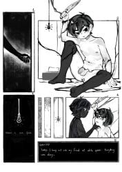 black_hair completely_nude gay gay_sex hateful_glare knife male male_only nightshade omori omori_(character) painted_nails pale_skin phimosis psychokokuon stockings stranger_(omori) tied_up