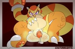 2023 absurd_res animal_genitalia anthro balls belly big_balls big_belly bodily_fluids border brown_background chaokocartoons claw_toes claws dragon dripping felid front_view genital_fluids genitals grey_border half-erect hi_res holding_belly huge_balls hybrid long_tail looking_at_viewer low-angle_view lying male male_anthro mammal markings mythological_creature mythological_scalie mythology nude on_back open_mouth open_smile orange_stripes orb pantherine penile_spines penis penis_tip precum precum_drip precum_pool presenting presenting_penis pupils purple_eyes scalie sheath simple_background slit_pupils smile snaggle_tooth steam steamy_balls striped_markings striped_tail stripes tail tail_markings tail_orb tiger white_claws
