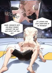 baek_junmin blowjob blush bulge bulge_through_clothing gay gay_blowjob gay_domination hal_draws humiliation in_public jaekyung jinx_(manhwa) male male_only maledom mixed_martial_arts mma muscular muscular_male public_nudity wrestling yaoi