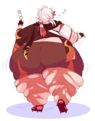 1boy back_view bbm fat fat_ass fat_legs fat_male geep genshin_impact gigantic_ass huge_ass human kaedehara_kazuha male male_only overweight overweight_male solo solo_male standing