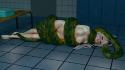 1animal 1girls 3d anaconda animated asphyxiation choking coils constriction convulsions crying_with_eyes_open female fox_girl imminent_death imminent_vore iwakan large_breasts nude_female predator/prey restrained snake sound squeezing strangling tagme tongue_out twitching video