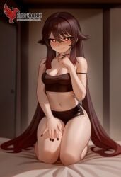 1girls 2d ai_generated ass barefeet big_ass breasts cleavage erophoenix feet female female_focus full_body genshin_impact hu_tao_(genshin_impact) long_hair looking_at_viewer orange_eyes patreon_username small_breasts solo solo_female sweat thick thick_thighs toes uncensored
