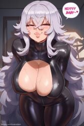 ai_generated azur_lane busty caption cheating cleavage comic comic_page commission dialogue english_text graf_zeppelin_(azur_lane) huge_breasts large_ass latex netorare patreon patreon_url patreon_username sinderellaart text text_bubble thick thick_legs thick_thighs voluptuous