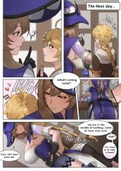 1boy 1girls aether_(genshin_impact) color drawing hans-kun horny_female lisa_(genshin_impact) mihoyo sex straight taller_girl