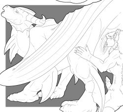 animal_genitalia animal_vulva anthro aquatic_dragon ari_(arithefluffy) bodily_fluids cetacean cetacean_genitalia cetacean_vulva clitoral clitoris clitoris_lick cunnilingus dahurgthedragon dragon duo erection european_mythology female feral flake_(dahurgthedragon) fur furred_dragon furred_scalie genital_fluids genitals hi_res kneeling male male/female mammal mammary_slits marine mythological_creature mythological_scalie mythology oral penis precum scalie sex size_difference standing vaginal_fluids vaginal_penetration western_dragon