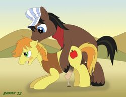 animal ass braeburn_(mlp) color earth_pony equine friendship_is_magic fur horse horsecock male male_only multiple_males my_little_pony original_character penis pony promontory_(mlp) sex yaoi