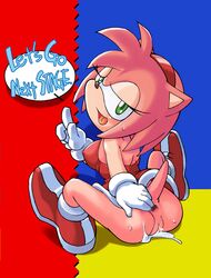 amy_rose anal anal_fingering anus ass censored cum cum_in_pussy cum_inside female fur furry hedgehog pointless_censoring sega simple_background solo sonic_(series) sonic_the_hedgehog_(series) spread_anus tojyo