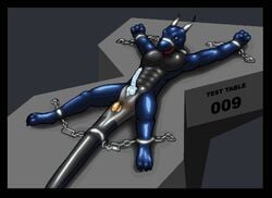 1boy anal anal_sex animated bdsm bondage bound chain chains claws dragon endium erection horn latex male male_only nude penetration penis rubber scalie slave slave_ball solo tail